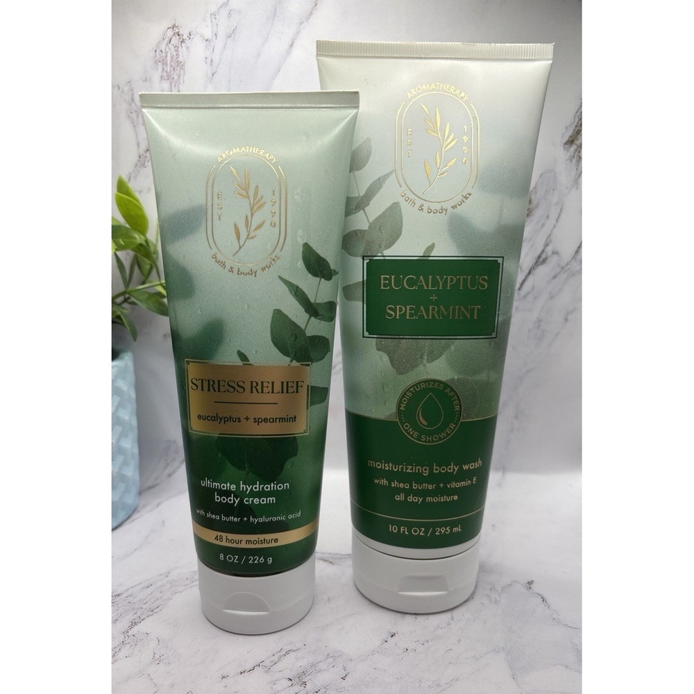 Bath & Body Works Aromatherapy Stress Relief Body Wash & Lotion Set